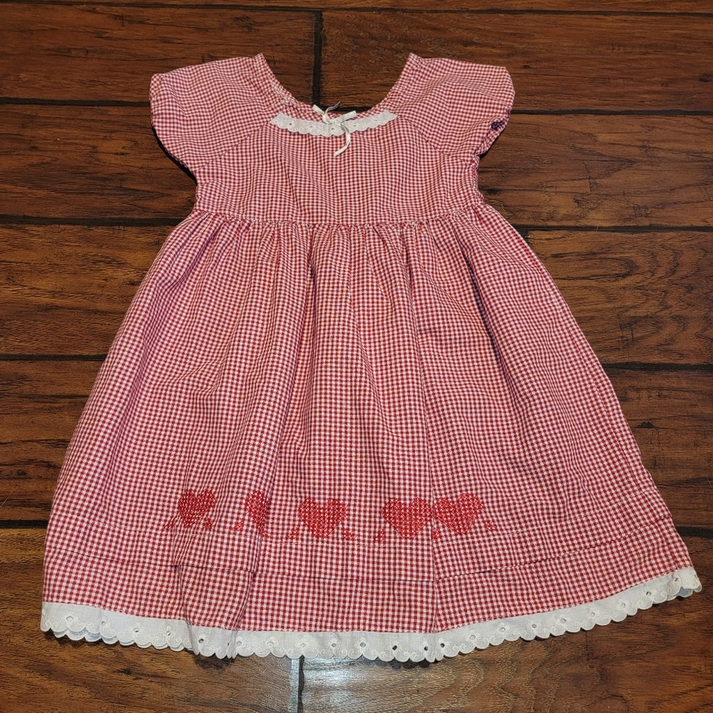 Vintage 1980s Buster Brown little girls checkered dress